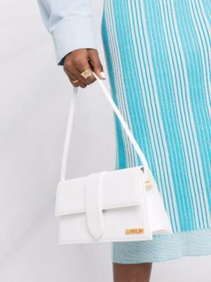 Jacquemus Leather LE Bambino Long Blue With Sling Strap OG Box & Dust Bag (6828-1 Blue) 💙 🍒