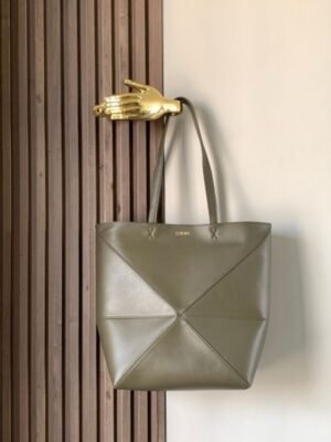 Loewe Limited Edition Puzzle Fold Tote Bag With OG Box & Dust Bag (Green - 699) (BSB)