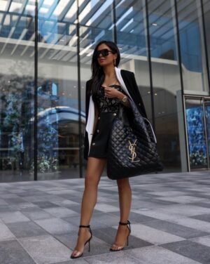 YSL Saint Laurent Icare Maxi Shopping Bag In Quilted Leather Large With Dust Bag (Black - 274)(BSB)