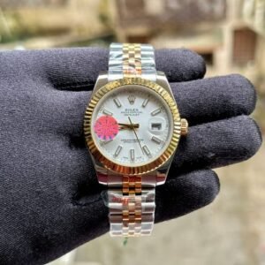 Rolexx Date Just 41 Silver Gold White Dial ZR