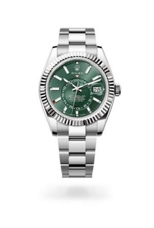 Rolex Sky Dweller silver green dial