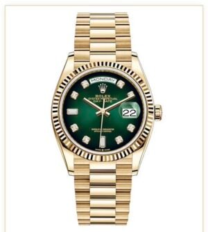Rolex Day Date Gold Green Diamond Figure