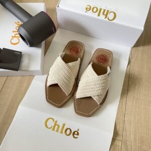 Chloe Woven Slides With Original Box & Dust Cover