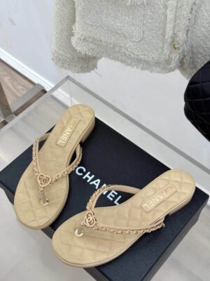 Chanel_Thong_Slides_Apricot_For_Women_With_Original_Box