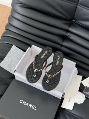 Chanel_Thong_Slides_Black_For_Women_With_Original_Box