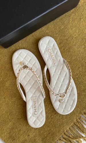Chanel_Thong_Slides_White_For_Women_With_Original_Box
