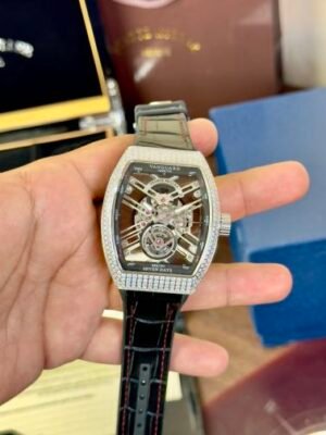 Franck Muller Skeleton Black Silver Diamond Semi ETA