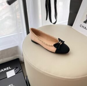 Chanel_Ballet_Flats_Apricot_Black_For_Women_With_Original_Box_And_Carry_Bag