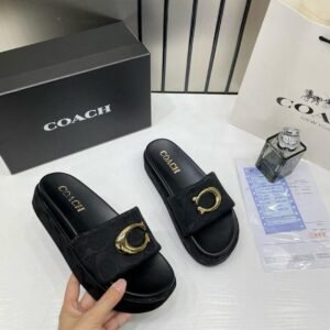 Coach_Ina_Platform_Black_Slides_For_Women_With_Original_Box_And_Carry_Bag