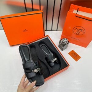 Hermes_Oran_Black_Flats_For_Women_With_Original_Box_And_Carry_Bag