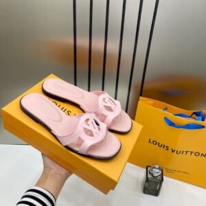 Louis_Vuitton_Lv_Isola_Pink_Flat_Mule_For_Her_Wid_OG_Box_Carry_Bag_Pink