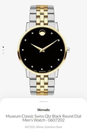 Movado Museum Silver Gold Authentic Store Quality With OG Box