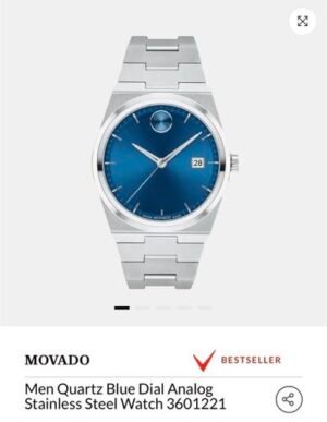 Movado Bold Silver Blue Authentic Store Quality