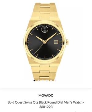 Movado Bold Gold Black Authentic Store Quality