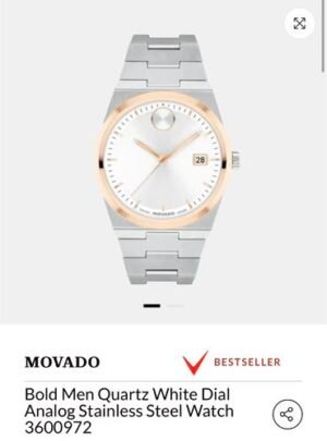 Movado Bold Silver Rose Gold Authentic Store Quality