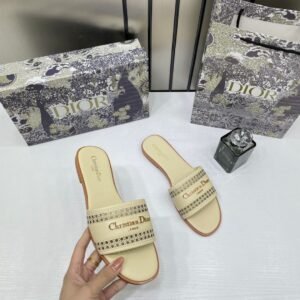 Christian_Dior_D-Lane_Slide_Beige_Flats_Openwork_Microcannage_Motif_With_OG_Box_&_Carry_Bag_1892_Beige
