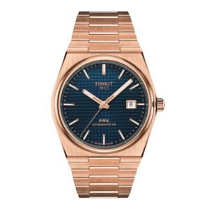 Tissot Prx Rose Gold Blue Dial Sapphire Glass