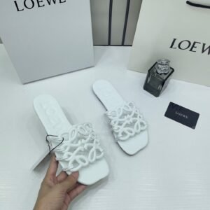 Loewe Petal Anagram White Slides For Women With Original Box And Dust Cover White 2506