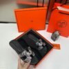 Hermes Paris Oran Flats For Her With OG Box & Carry Bag H38-44 Black White Slide