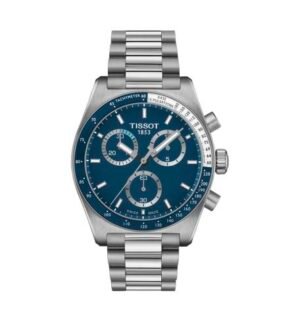 Tissot PR516 Quartz Chronograph Silver Blue Authentic Store Quality