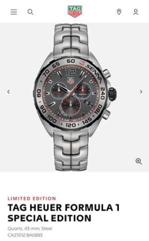 Tag Heuer Formula 1 Senna Special Edition Authentic Store Quality With Original Box