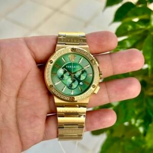 Versace Greca Chronograph Gold Green