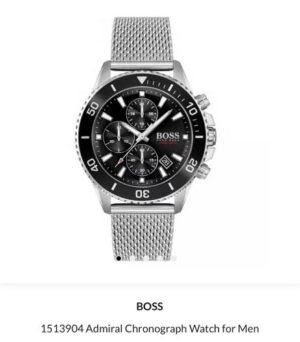 Hugo Boss Admiral Chronograph Silver Black Authentic Store Quality