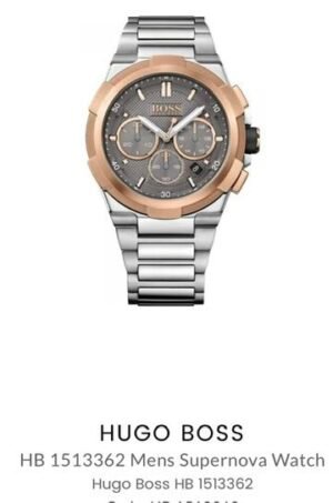 Hugo Boss Supernova Chronograph Silver Rose Gold Authentic Store Quality