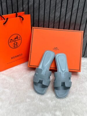 Hermes Oran Sky Blue Flats With Original Box & Carry Bag