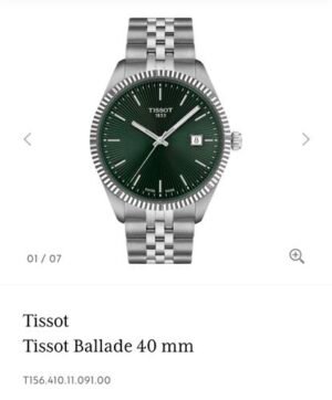 Tissot Ballade 40 mm Silver Green Authentic Store Quality With OG Box
