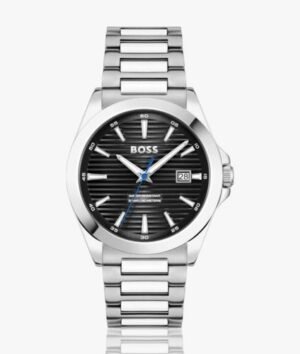 Hugo Boss Strike Analog Silver Black Authentic Store Quality