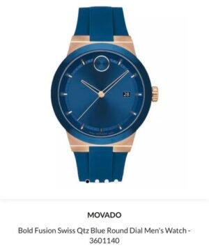 Movado Bold Fusion Blue Rose Gold Silicon Authentic Store Quality