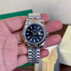 Rolex Date Just 41 Silver Black ZR