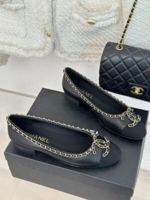 Chanel_Ballet_Flats_Black_CC_Logo_For_Women_With_OG_Box_&_Carry_Bag_G34087