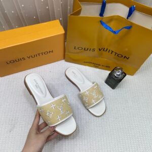 Louis_Vuitton_Monogram_Raffia_Slide_Sandals_Beige_&_White_With_OG_Box_&_Carry_Bag