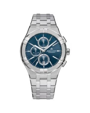 Maurice Lacroix Aikon Chronograph Silver Blue Metal AUTHENTIC Store Quality