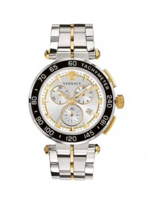 Versace Greca Chronograph Silver Gold