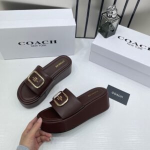 Coach_FixPrice_Eloise_Brown_Platform_Sandals_With_Original_Packing